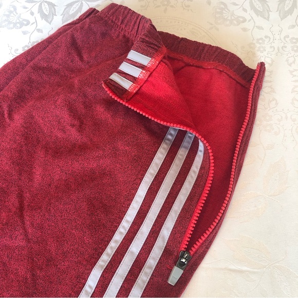 Adidas NBA Men’s Size 2XL Red Sweatpants Elastic Waist 2” + Length 3 Stripes - Picture 13 of 16